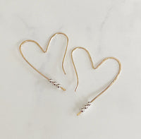 MIXED METAL HEART HOOPS