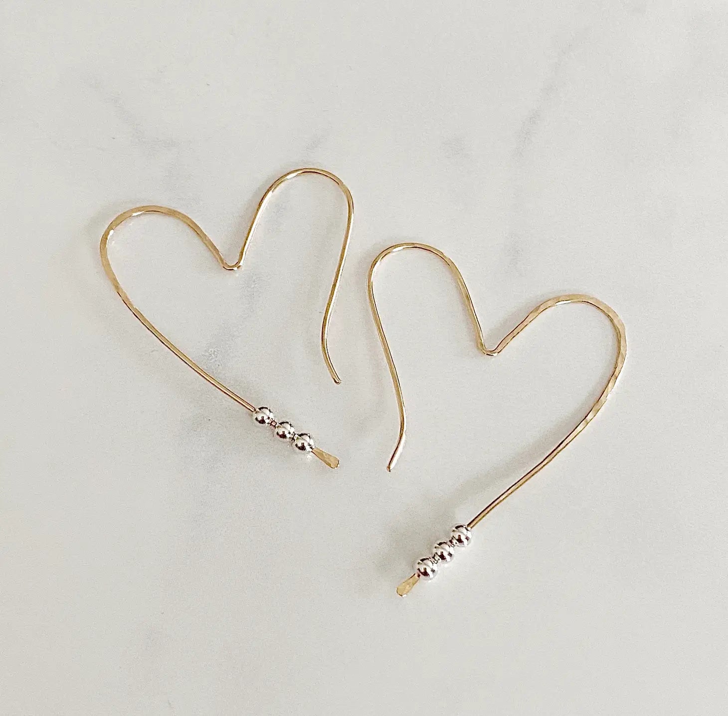 MIXED METAL HEART HOOPS