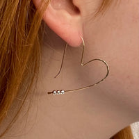 MIXED METAL HEART HOOPS