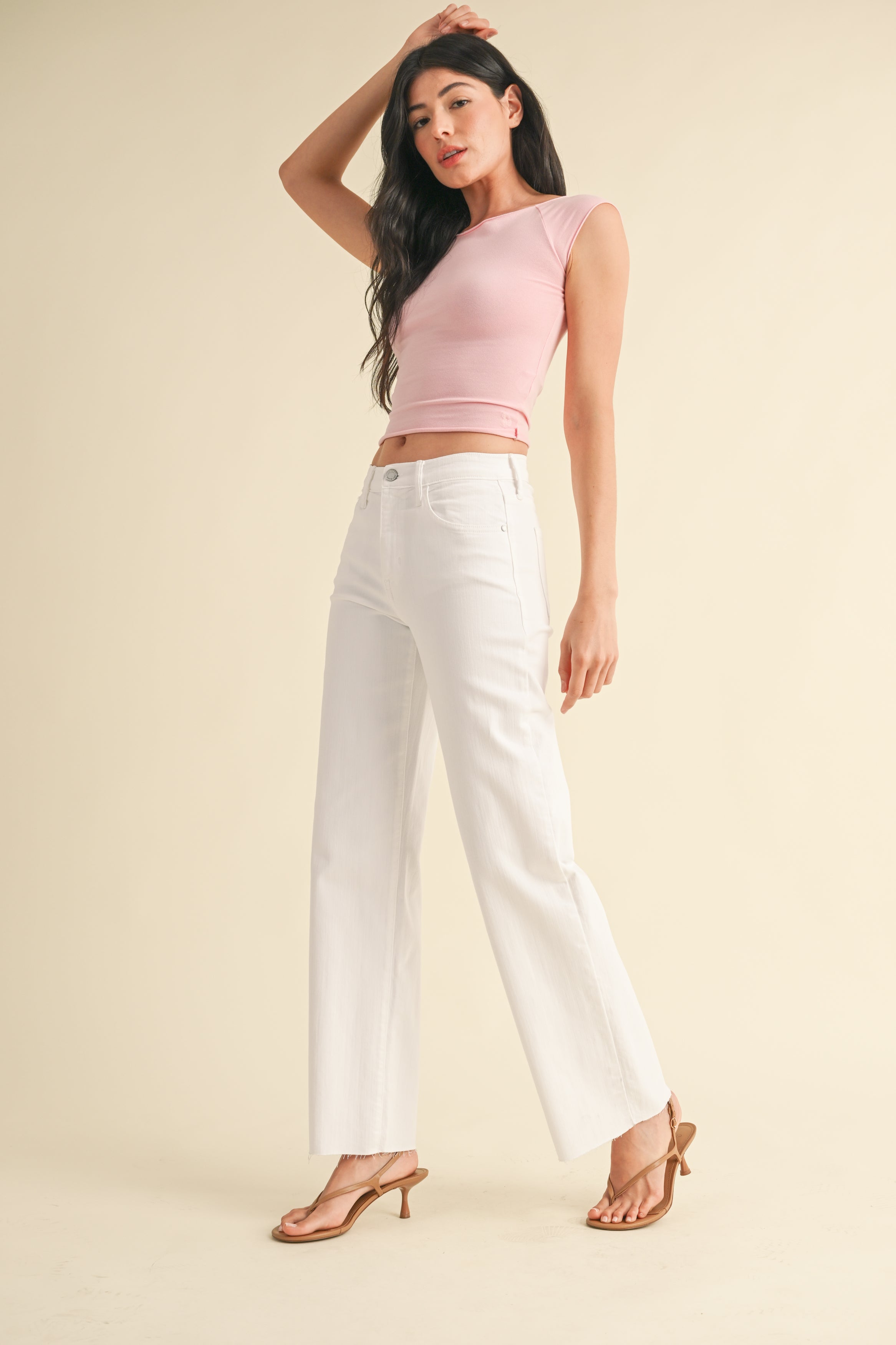 LETA SLIM PALAZZO WHITE