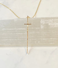 GOLD MODERN CROSS NECKLACE
