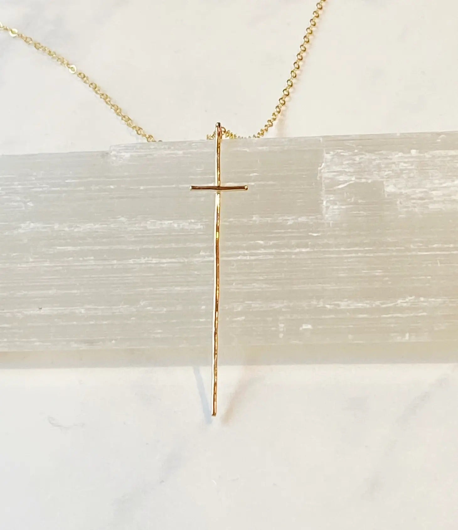 GOLD MODERN CROSS NECKLACE