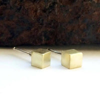 BRASS CUBE STUDS