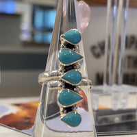 SMALL TURQUOISE TEARDROP RING