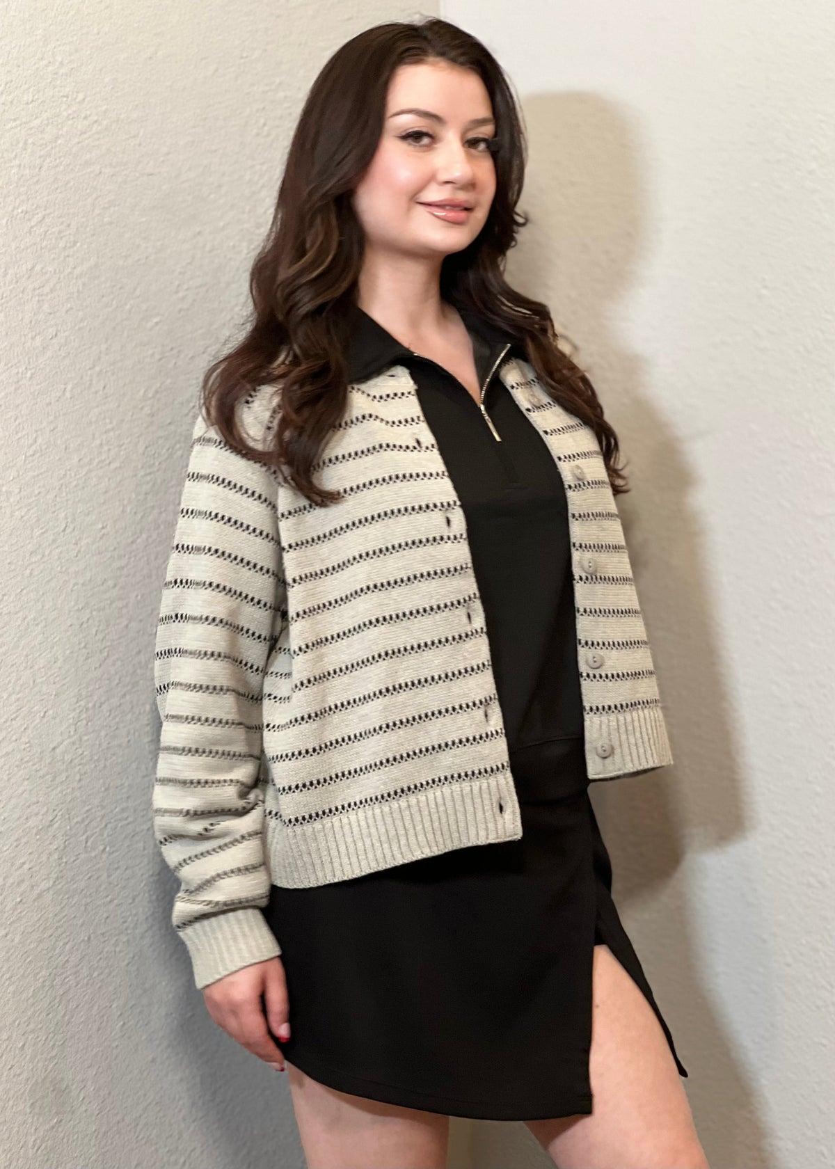 Beige Cardigan with front buttons