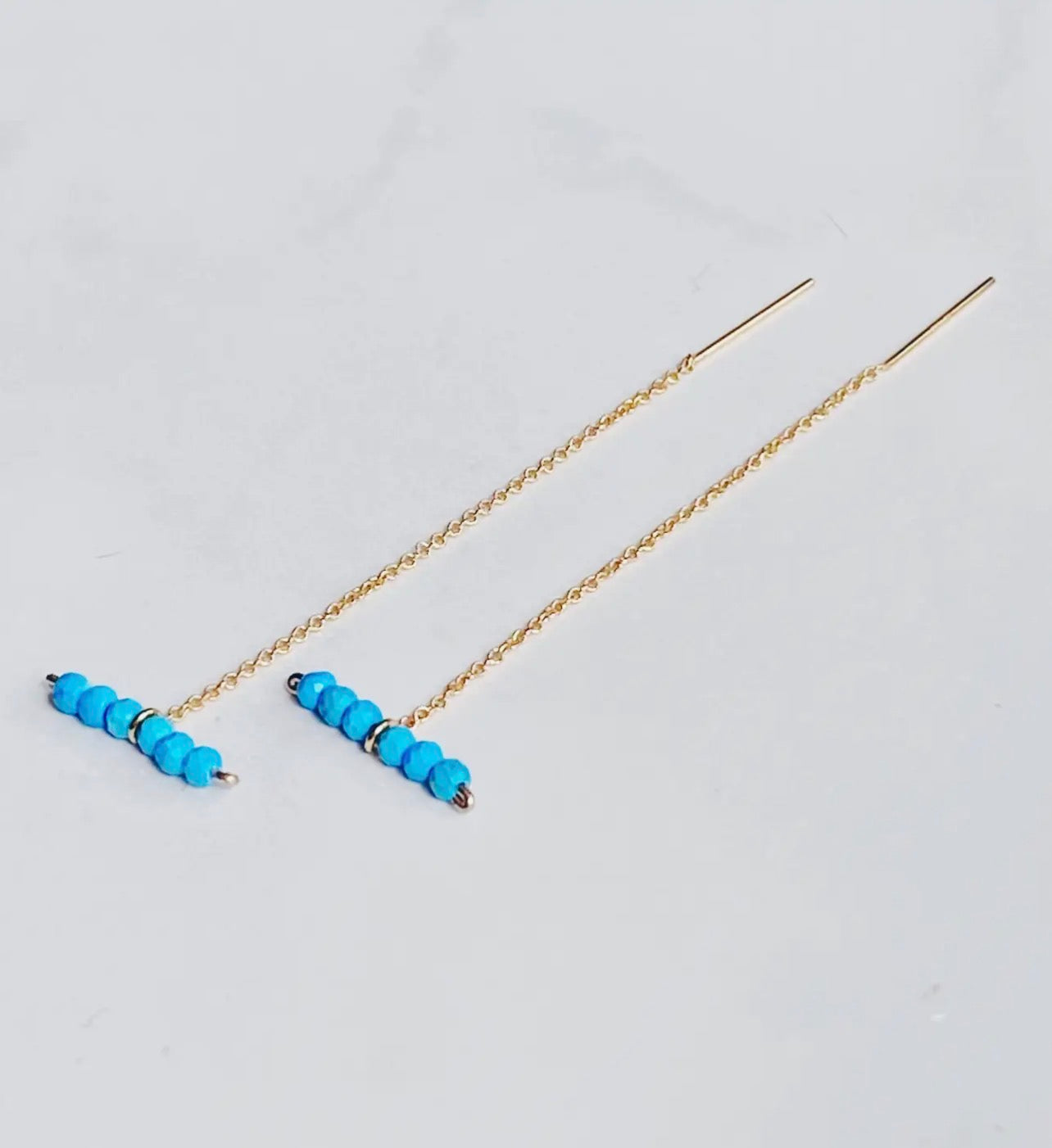 TURQUOISE BAR THREADER