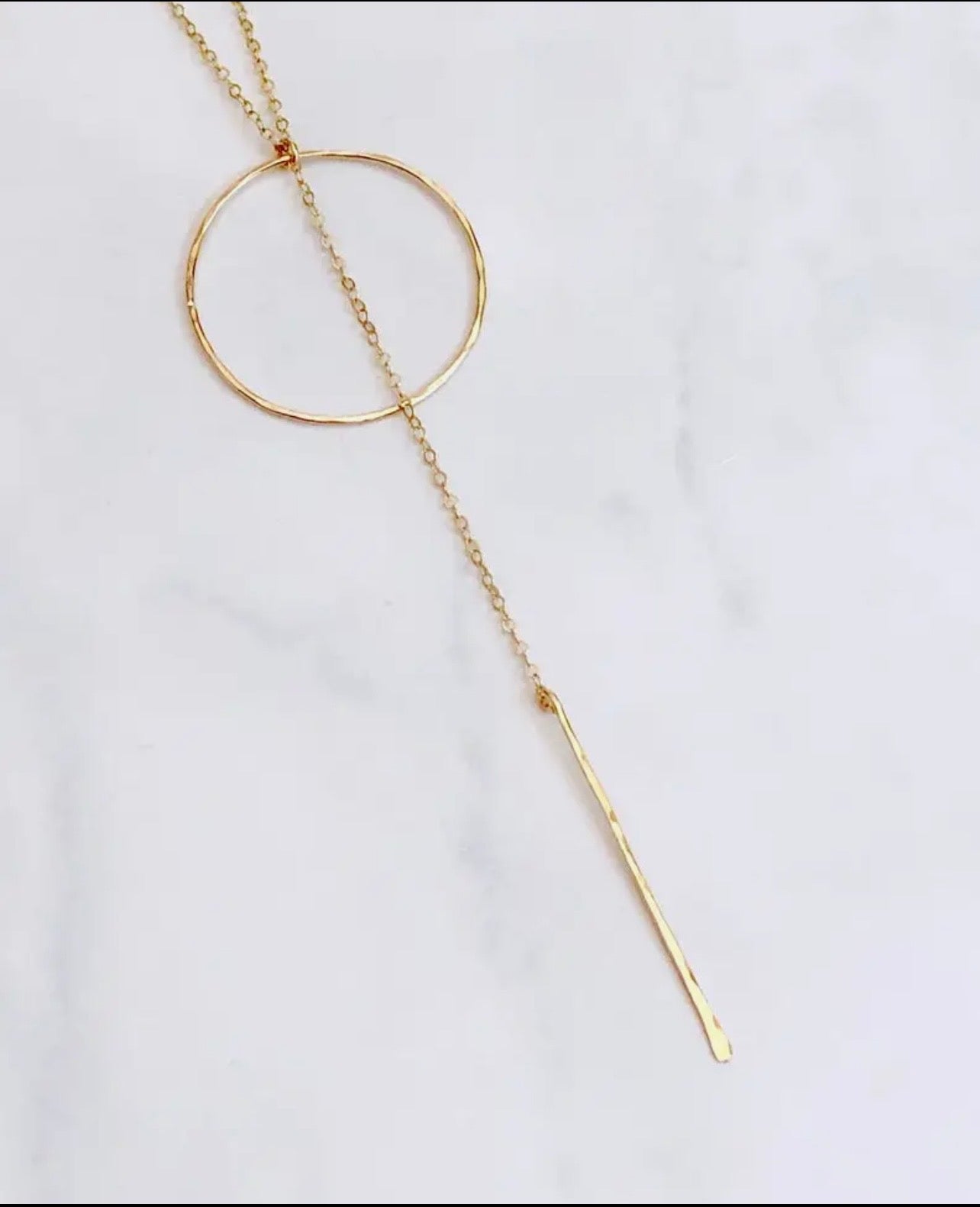 CIRCLE BAR DROP NECKLACE