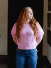 FUCHSIA PINK SHORT SLEEVE SWEATER