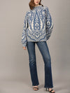 JAQUIEJACQUARD KNIT BLUESWEATER