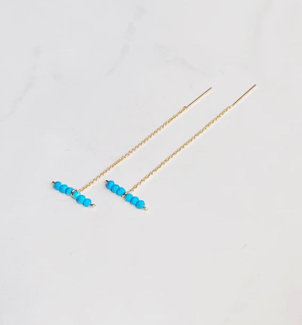 TURQUOISE BAR THREADER