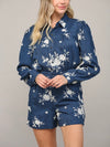 NAVY EMBROIDERED ROMPER