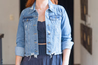 SELA DISTRESSED DENIM JACKET