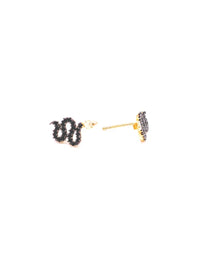 CZ SMALL SNAKES BLACK PAVÉ VERMEIL