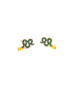 CZ SMALL SNAKES GREEN PAVÉ VERMEIL