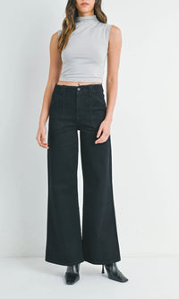 SABINE BLACK PATCH DENIM