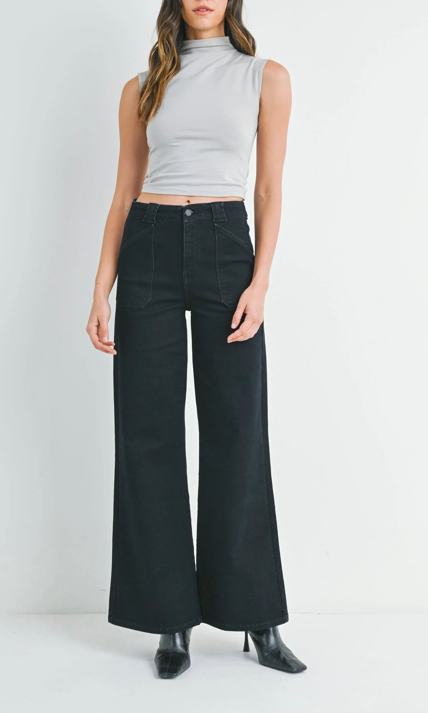 SABINE BLACK PATCH DENIM