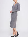 HEATHER GRAY WRAP SWEATER DRESS