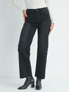 LETA SLIM PALAZZO DENIM BLACK