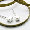 SILVER CUBE STUDS